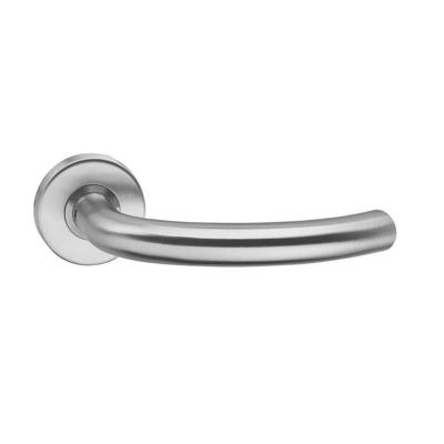 Gatdeel half rond op rozet met ring met veer RVS