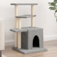 vidaXL Kattenmeubel met sisal krabpalen 83,5 cm lichtgrijs, kattenpaal, kattenboom, kattenkrabpaal, kattenhuis, kattenmeubel, kattenpalen - thumbnail