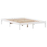 Bed met boekenkast zonder matras grenenhout wit 150x200 cm - thumbnail