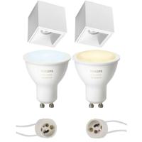 Philips Hue Opbouwspot Set - Vierkant Mat Wit - GU10 White Ambiance Bluetooth - thumbnail