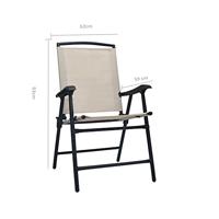 Tuinstoelen inklapbaar 2 st textileen crme - thumbnail