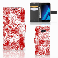 Telefoonhoesje met Naam Samsung Galaxy A5 2017 Angel Skull Rood - thumbnail