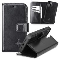 NorthLife - iPhone 13 - Lederen Afneembare 2-in-1 bookcase hoes - Zwart - thumbnail