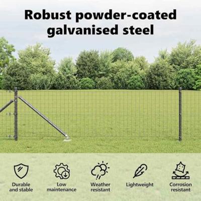 VidaXL Afrasteringspaal 13 pcs grijs staal