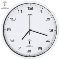 VidaXL Wandklok met quartz uurwerk radiogestuurd 31 cm wit - thumbnail