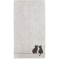 Cawö Cawö Cute Cats 6263 Badlaken 80x150 platin/basalt - thumbnail