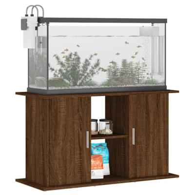 Aquariumstandaard 101x41x58 cm bewerkt hout bruin eikenkleur - thumbnail