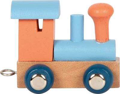 Small Foot - houten lettertrein polar - locomotief zalmroze blauw