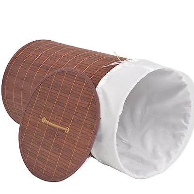 VidaXL Wasmand rond bamboe bruin VidaXL Wasmand rond bamboe bruin