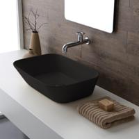 Waskom By Goof Mees Design Opbouw Wastafel Rechthoek 60x42 cm Mat Zwart By Goof - thumbnail