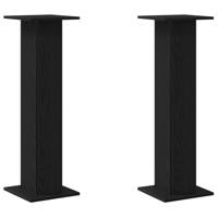 Plantenstandaard 2 pcs Zwart Eiken 30 x 30 x 95 cm Bewerkt hout - thumbnail