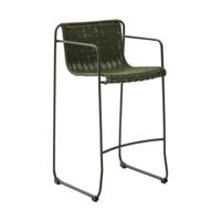 Kave Home Outdoor Barkruk 'Maurina' Touw en staal, kleur Groen (zithoogte 75cm) - thumbnail