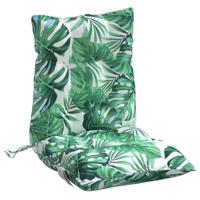 Stoelkussens 2 st lage rug bladpatroon oxford stof - thumbnail