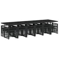 17-delige Tuinset met kussens poly rattan zwart - thumbnail