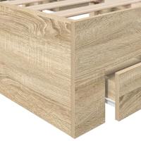 Bedframe Bruin 120 x 200 cm Bewerkt hout - thumbnail