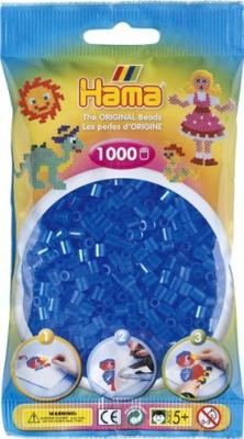Hama midi strijkkralen - blauw transparant (015), 1000st.
