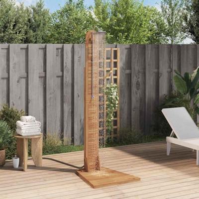 VidaXL Buitendouche 70x75x204 cm massief teakhout