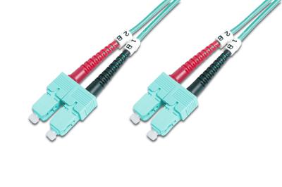 Digitus DK-2522-01/3 Glasvezel Optische vezel Aansluitkabel 1.00 m Turquoise [1x SC-stekker - 1x SC-stekker] 50/125 µ Multimode OM3