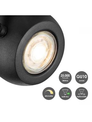 Home sweet home nop 2L ↔ 23 cm LED opbouwspot zwart