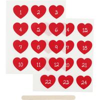 Creativ Company Rub-on stickers, advent cijfers, h: 32 mm, b: 28 mm, vel 12,2x15,3 cm, rood, 1 doos - thumbnail