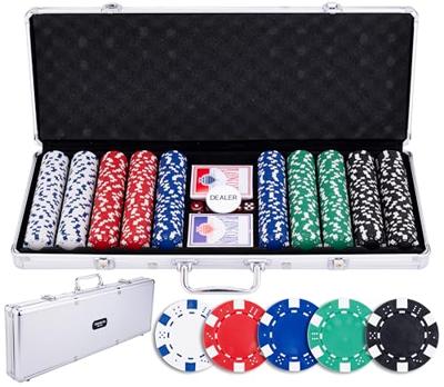 Longfield Pokerset in zilveren koffer - 500 chips 11,5gr.