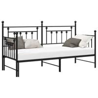 Bedframe voor een daybed met hoofdeinde Zwart 80 x 200 cm Staal - thumbnail