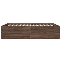 Bedframe bewerkt hout bruin eikenkleur 135x190 cm - thumbnail