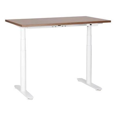 Beliani-DESTINAS-Elektrisch bureau-Donkerhout|Wit-120 cm-Spaanplaat