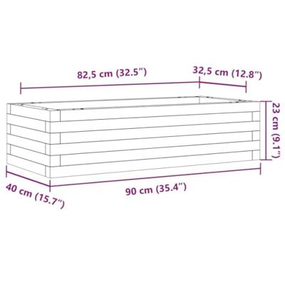 VidaXL Plantenbak 90x40x23 cm geïmpregneerd grenenhout