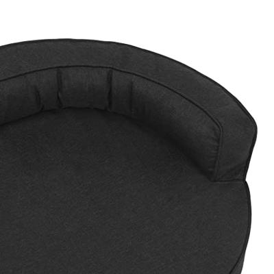 VidaXL Hondenbed ergonomisch linnen-look 75x53 cm zwart VidaXL Hondenbed ergonomisch linnen-look 75x53 cm zwart