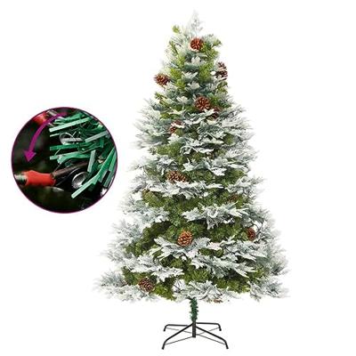 VidaXL Kerstboom met led en dennenappels 195 cm pvc en pe groen