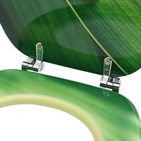 VidaXL Toiletbril met deksel waterdruppel mdf groen - thumbnail
