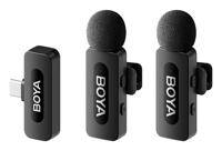 Boya BY-V20 V2.0 Draadloze Lavalier Microfoon voor USB-C - 2 x TX en 1 x RX - thumbnail