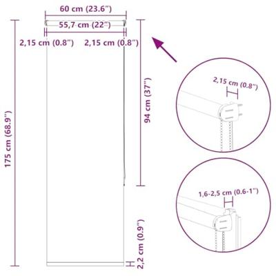 Rolgordijn verduisterend 60x175cm stofbreedte 55,7 cm polyester - thumbnail