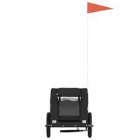 VidaXL Hondenfietstrailer oxford stof en ijzer zwart - thumbnail