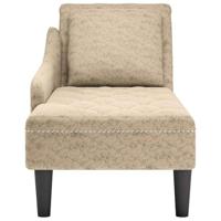 Chaise longue met kussen&rechterarmleuning kunstleer lichtgrijs - thumbnail