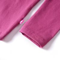 Kindershirt met lange mouwen paardenprint 140 frambooskleurig - thumbnail