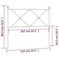 Hoofdbord 107 cm metaal zwart - thumbnail