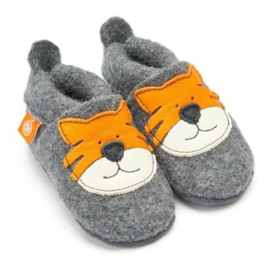 Orangenkinder babyslofjes wol Tiger grey-32-33