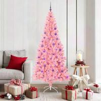 VidaXL Kerstboom met 300 led met standaard roze 180 cm pvc - thumbnail