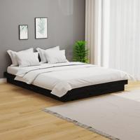Bedframe massief hout zwart 140x190 cm - thumbnail