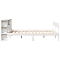 Bed met boekenkast zonder matras grenenhout wit 150x200 cm - thumbnail
