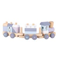 Jipy houten blokkentrein paars/blauw - thumbnail
