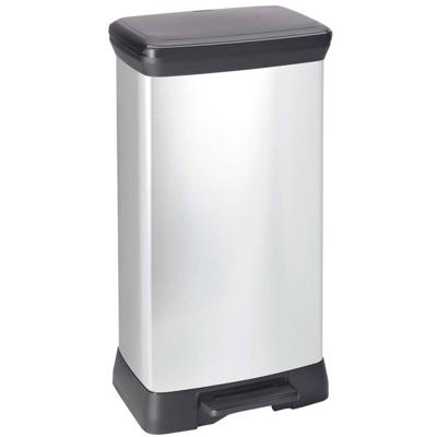 Curver Deco bin metalics 240643 Afvalbak 50 l (b x h x d) 390 x 720 x 290 mm Zilver, Zwart 1 stuk(s)