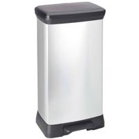 Curver Deco bin metalics 240643 Afvalbak 50 l (b x h x d) 390 x 720 x 290 mm Zilver, Zwart 1 stuk(s) - thumbnail