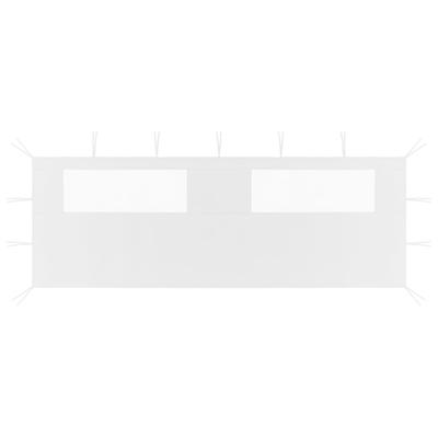 Prieelzijwand met ramen 6x2 m wit