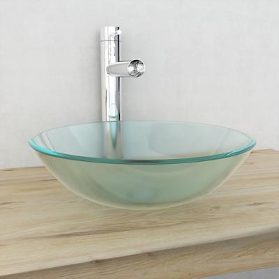 VidaXL Wasbak gehard glas 42 cm matglas VidaXL Wasbak gehard glas 42 cm matglas