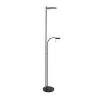 Steinhauer Led leeslamp 2-lichtsTuround 40w - 2200-4000K - 187cm zwart smoke glas - 2989ZW - thumbnail