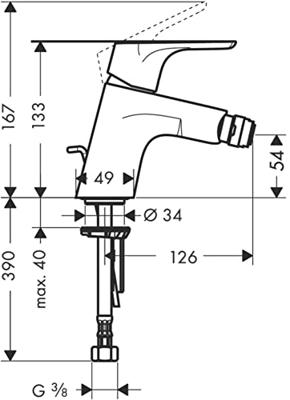 Hansgrohe Focus E2 bidetkraan met waste chroom 31920000