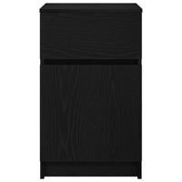 Nachtkastje 39x35x65 cm bewerkt hout zwart - thumbnail